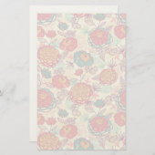 Peony-bloemen en -bladeren briefpapier (Voorkant / Achterkant)