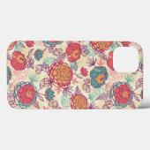 Peony-bloemen en -bladeren Case-Mate iPhone case (Achterkant (horizontaal))