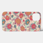 Peony-bloemen en -bladeren Case-Mate iPhone case (Achterkant (horizontaal))