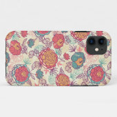 Peony-bloemen en -bladeren Case-Mate iPhone case (Achterkant (horizontaal))