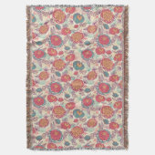 Peony-bloemen en -bladeren deken (Voorkant Verticaal)