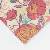 Peony-bloemen en -bladeren fleece deken (Hoek)