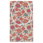 Peony-bloemen en -bladeren klein cadeauzakje (Achterkant)