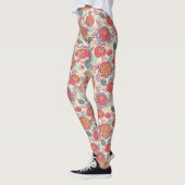 Peony-bloemen en -bladeren leggings (Links)