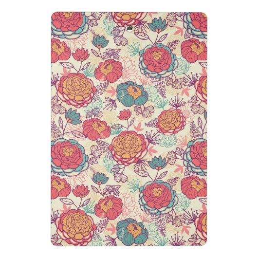 Peony-bloemen en -bladeren mini klembord (Achterkant)