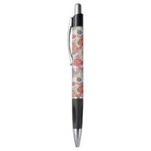 Peony-bloemen en -bladeren pen