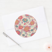 Peony-bloemen en -bladeren ronde sticker (Envelop)
