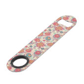 Peony-bloemen en -bladeren speed flessenopener (Voorkant Gekanteld)