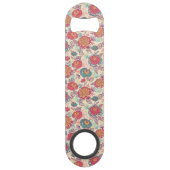 Peony-bloemen en -bladeren speed flessenopener (Achterkant)