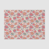 Peony-bloemen en -bladeren tissuepapier (Voorkant)