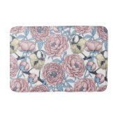 Peony-bloemen en -vogels badmat (Voorkant)