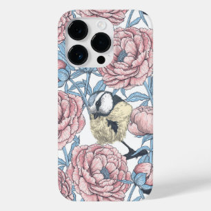 Peony-bloemen en -vogels Case-Mate iPhone 14 pro hoesje