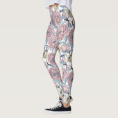 Peony-bloemen en -vogels leggings (Links)