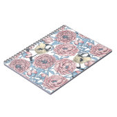 Peony-bloemen en -vogels notitieboek (Linkerzijde)