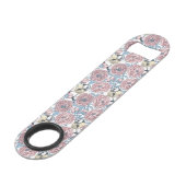 Peony-bloemen en -vogels speed flessenopener (Achterkant Gekanteld)