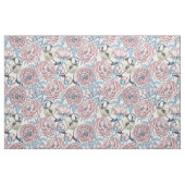 Peony-bloemen en -vogels stof (Yard (91,4 cm))