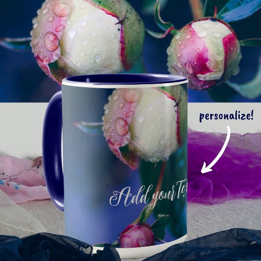 Peony bloemen na regen mok