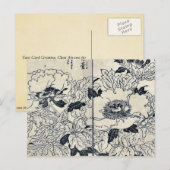 Peony bloesems door Tachibana, Yasukuni Ukiyoe Briefkaart (Voorkant / Achterkant)