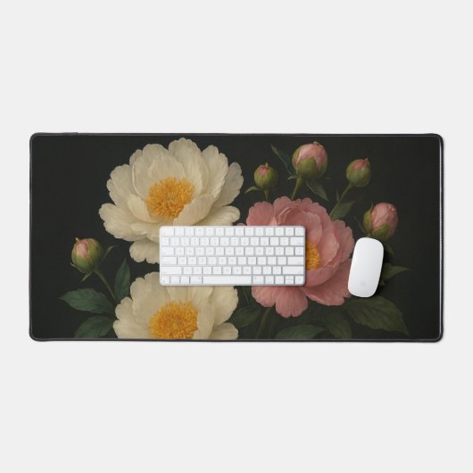 Peony Bloom Desk Mat (Keyboard & Muis)