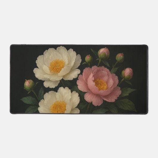Peony Bloom Desk Mat (Voorkant)