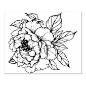 Peony Bloom Line art Rubberstempel (Afrduk)