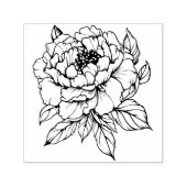 Peony Bloom Line art Zelfinktende Stempel (Design)