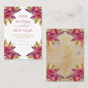 Peony Blooms raden Snoepjes in de Jar Game Card Visitekaartje