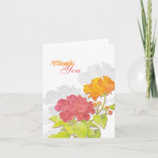 Peony Blooms Weddenschap Bedankt (Voorkant)