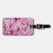 Peony Blossom Roos voor bloemen en tuinliefhebbers Bagagelabel (Voorkant horizontaal)