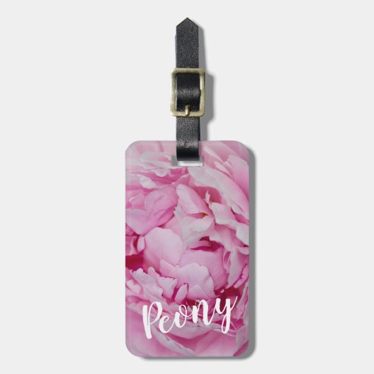 Peony Blossom Roos voor bloemen en tuinliefhebbers Bagagelabel (Voorkant verticaal)