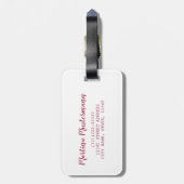 Peony Blossom Roos voor bloemen en tuinliefhebbers Bagagelabel (Achterkant verticaal)