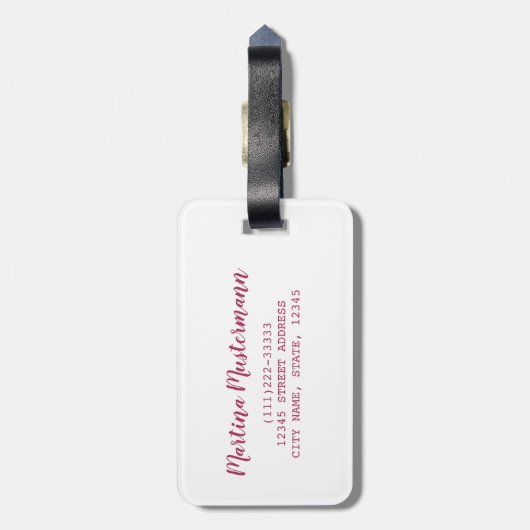 Peony Blossom Roos voor bloemen en tuinliefhebbers Bagagelabel (Achterkant verticaal)