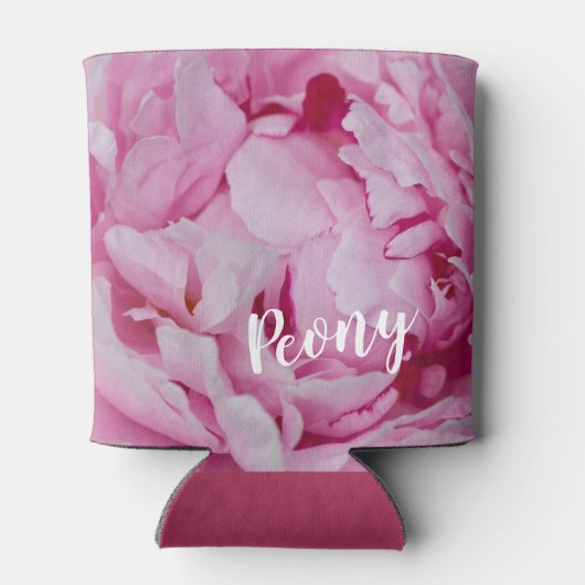 Peony Blossom Roos voor bloemen en tuinliefhebbers Blikjeskoeler (Achterkant)