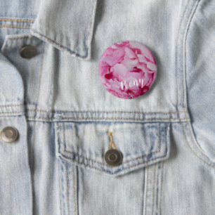 Peony Blossom Roos voor bloemen en tuinliefhebbers Ronde Button 5,7 Cm