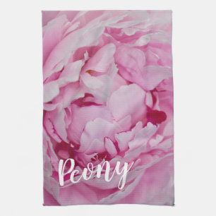 Peony Blossom Roos voor bloemen en tuinliefhebbers Theedoek
