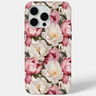 Peony Blossoms Floral Designer iPhone / iPad hoesj 15 Pro Max Hoesje