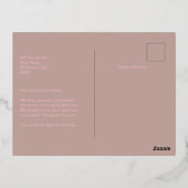 Peony Blush & Warm Taupe Kerstfoto Folie Feestdagen Briefkaart (Achterkant)