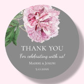 Peony Blush Wedding Bedankt Stickers