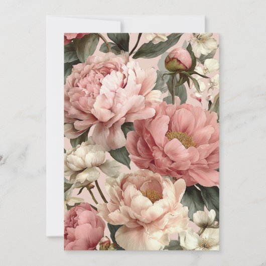 Peony Blush | Zachte pastelkleuren Kaart (Voorkant)