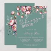 Peony boeket in Waterverf repetitiediner Kaart (Voorkant / Achterkant)