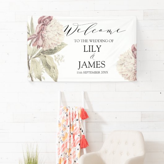  Peony Botanical Fine Art Banner (Insitu)
