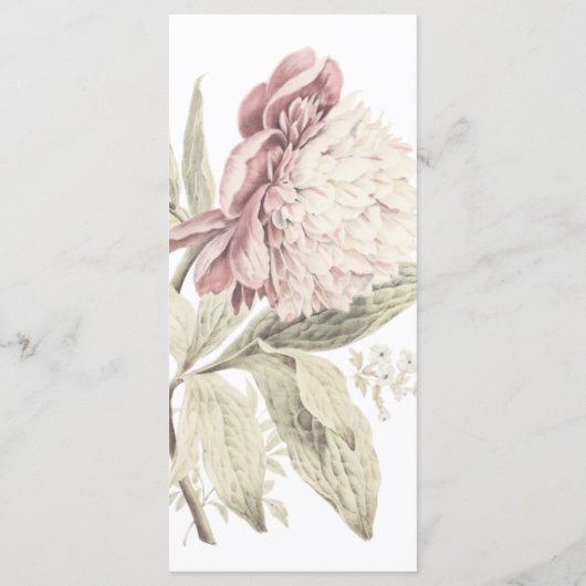  Peony Botanical Fine Art Wedding Menu (Achterkant)