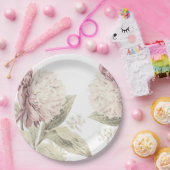  Peony Botanical Fine art Wedding Paper Pla Papieren Bordje (Feest)