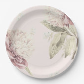  Peony Botanical Fine art Wedding Papieren Bordje (Voorkant)