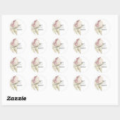 Peony Botanical Fine Art Wedding Ronde Sticker (Vel)