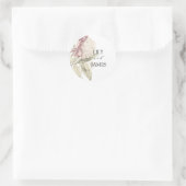 Peony Botanical Fine Art Wedding Ronde Sticker (Tas)