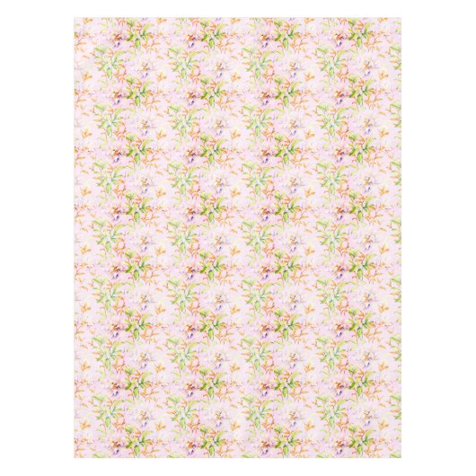 Peony Botanical Floral Pink Tafelkleed (Voorkant)