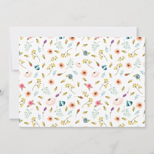 Peony Botanical Waterverf Wedding Save the Date (Achterkant)