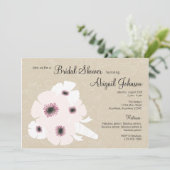Peony bouquet Bridal Shower Invitation Kaart (Staand voorkant)