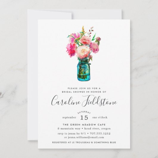 Peony Bouquet Bridal Shower Kaart (Voorkant)